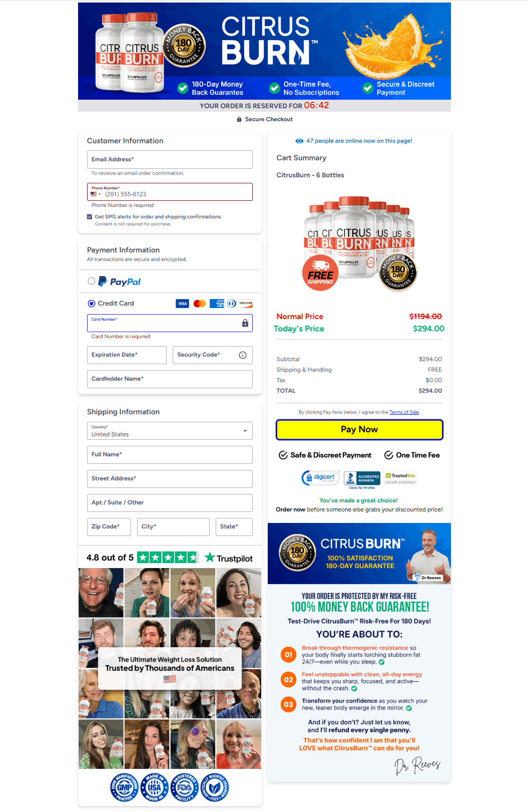 citrusburn-order-page